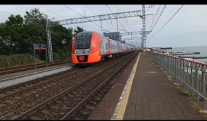 Электричка Ласточка ЭС1 Адлер - Краснодар | РЖД | Российские железные дороги | Поезд | Транспорт