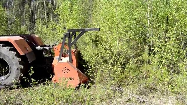 Мульчер российский на базе трактора ХТА смотреть онлайн