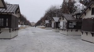 Зимние домики на улице Ленина, город Орёл
