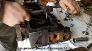 Развёртка направляющих выпускных клапанов двигателя Perkins AK51 экскаватора-погрузчика JCB 4CX