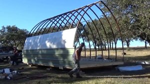 Build process of a 14' x 20' DIY Arched Cabin LLC Tiny House Kit