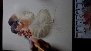 Осенний натюрморт акварелью, часть первая.