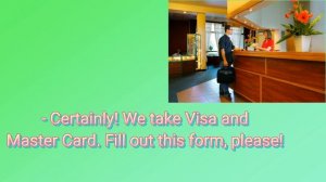 В отеле. На ресепшене. Диалог на английском языке.