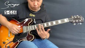 ES style electric guitar hollow body, Smiger S-G16 guitar commentary