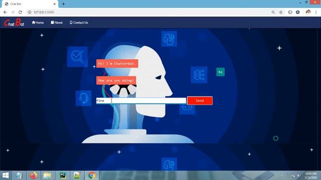 ChatBot Python Project  | Python Flask Web Based Project