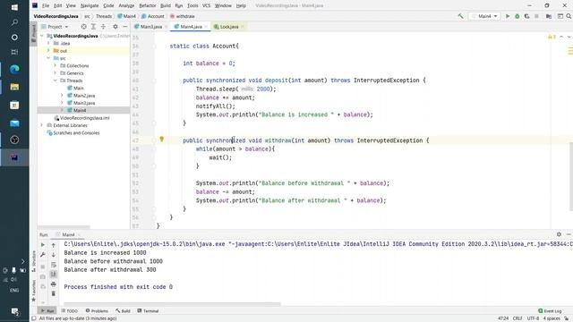 Java урок - 19.2.7 Многопоточность. Synchronized. Методы wait, notify, notifyall смотреть онлайн