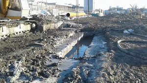 Грейфер LIEBHERR. Стена в грунте. Станция "Текстильщики" БКЛ.
