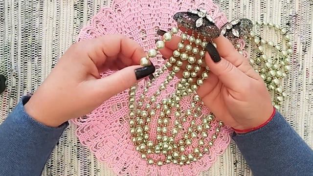 DIY. Бусы "Женское счастье". Много жемчуга весеннего цвета))