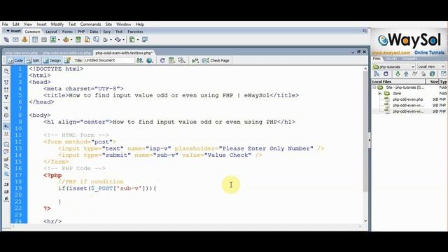 How to find input value odd or even using PHP | eWaySol смотреть онлайн