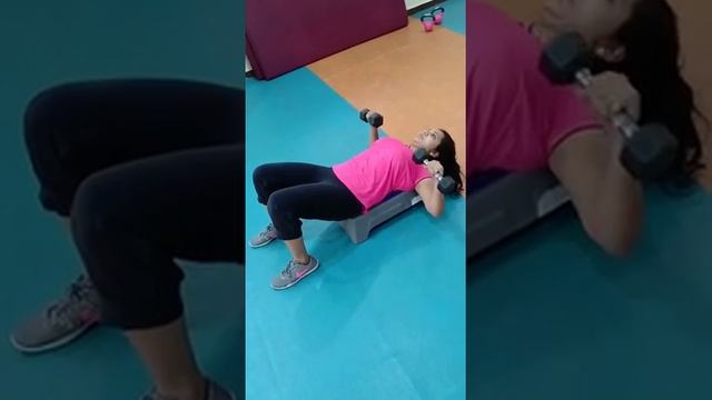 Dumbell chest press by Fitness Instructor Susmita Sawardekar, best chest workout