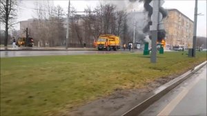 Траллейбус сгорел