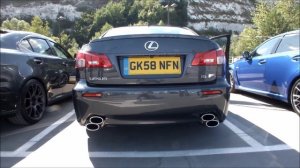 Lexus IS- F Exhaust Sounds! LOUD! + Lexus RC F + Porsche 911 Carrera S