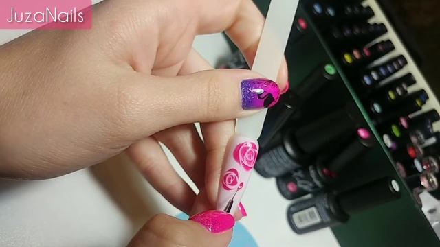 Easy Flower nail art ?️ Экспресс дизайн Цветы по-мокрому ? розы - растекашки