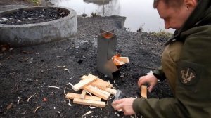 Походная печь щепочница ракетная