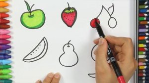 Как рисовать фрукты ? - фрукты раскраска - Как покрасить фрукты - Как рисовать и цвет