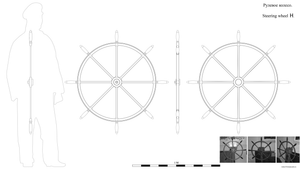 Штурвал H 0. Чертёж. Steering wheel H 0 Drawings.