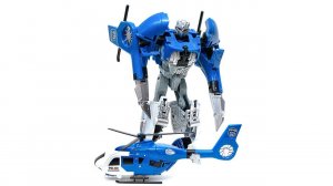 Сборка - разборка BAZUMI / Робот трансформер коллекционный металлический "Вертолет полицейский"