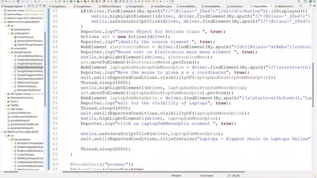 Webdriver Actions MenuHandling JSMethods SelectDate March 20 2023 смотреть онлайн