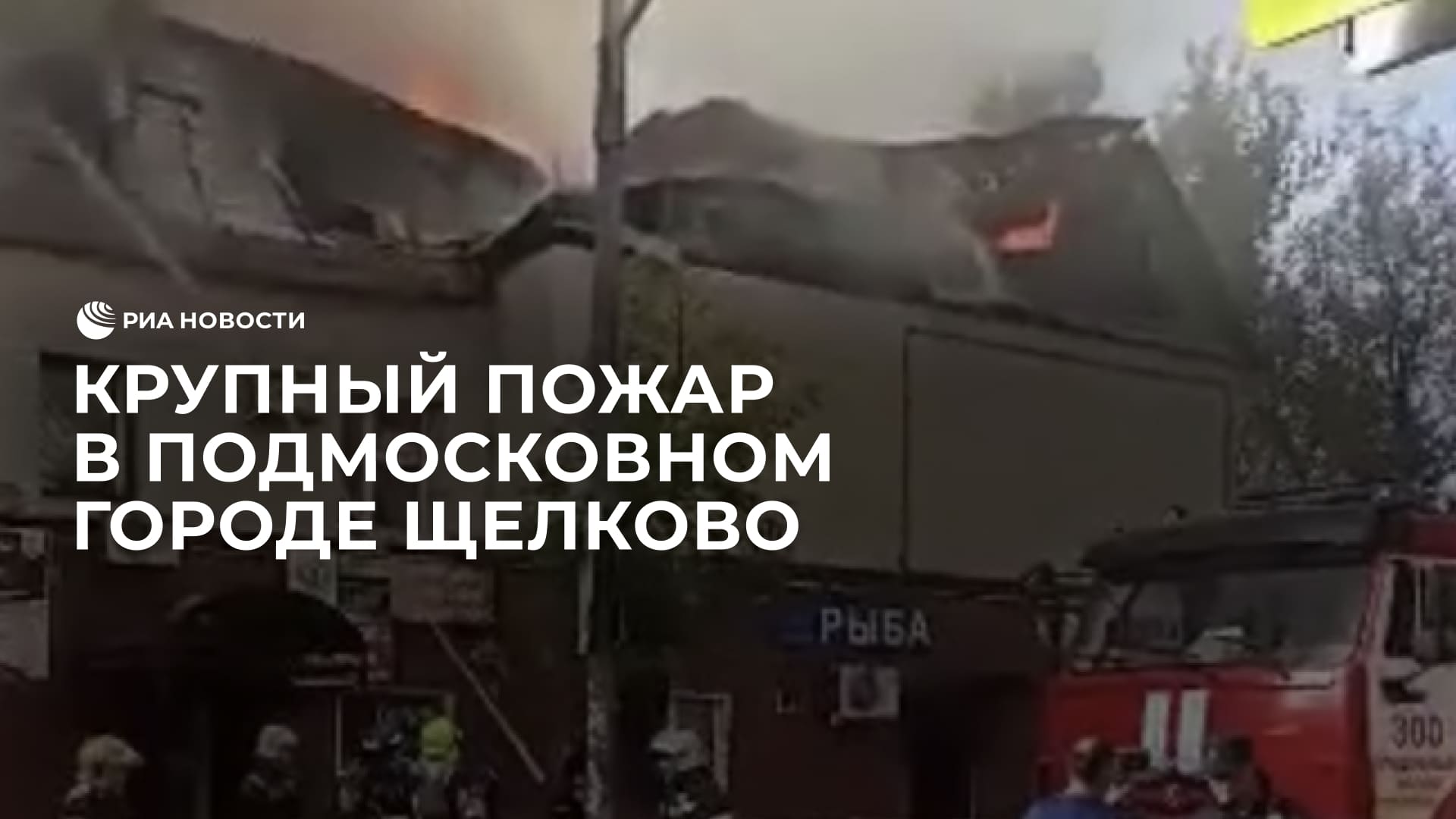 Крупный пожар в подмосковном городе Щелково