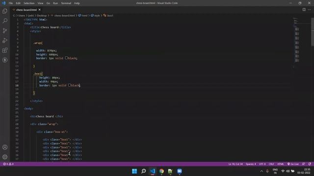 Chess-board using html and css ..! coding ! fun game..! web development