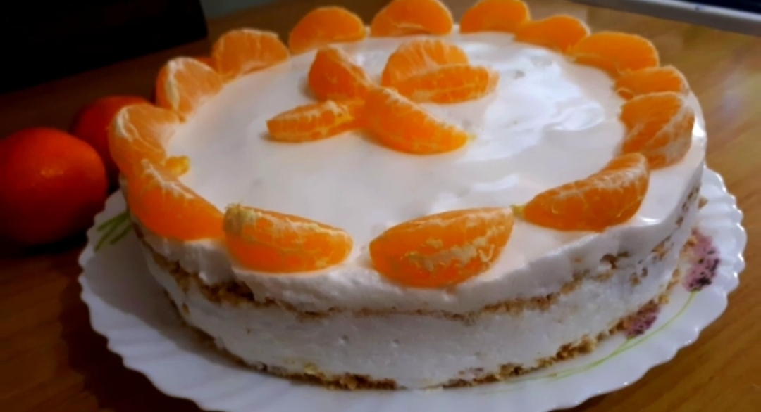 Мандариновый Десерт Торт Без Выпечки вкуснятина невероятная (1).mp4