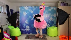 Ростовая кукла Фламинго большой сложносоставной костюм и видео как его одеть