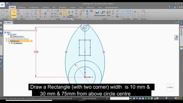 Basic Sketch Drawing for Beginners in SOLID EDGE||Tutorial 03||Subtitles смотреть онлайн