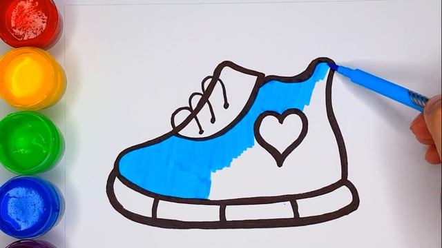 Coloring for children Shoes,sneakers | draw shoes | drawing for children | PAINT TOYS TV ☆ смотреть онлайн