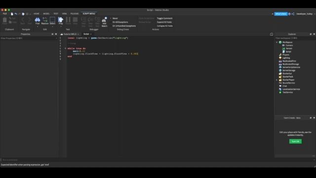 Change time from day to night - Tutorial - Roblox Studio смотреть онлайн