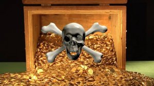 Футаж Сундук с золотом пиратов