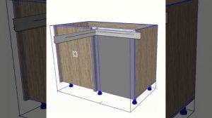 Динамический компонент кухонного углового шкафа  для проектов в SketchUp