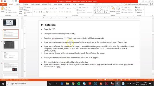 ACAD  Photoshop  InDesign Project Workflow