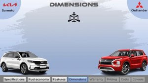 KIA Sorento》VS 《Mitsubishi Outlander | Spec Comparison
