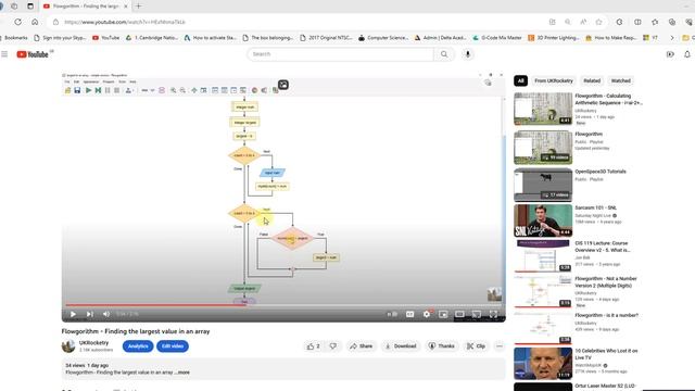 Flowgorithm - Finding the largest value in an array (fixed) смотреть онлайн