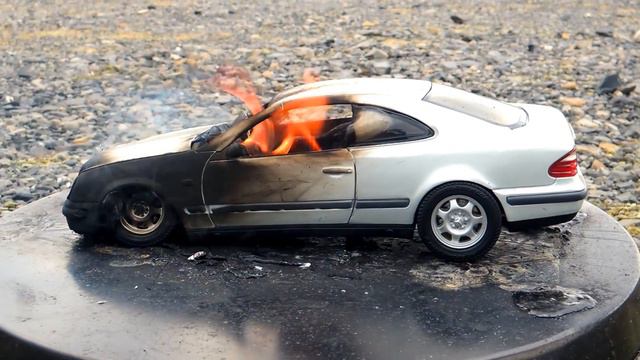 Burning My Mercedes CLK AMG - The Car Is On FIRE - Just A Model Toy Car смотреть онлайн