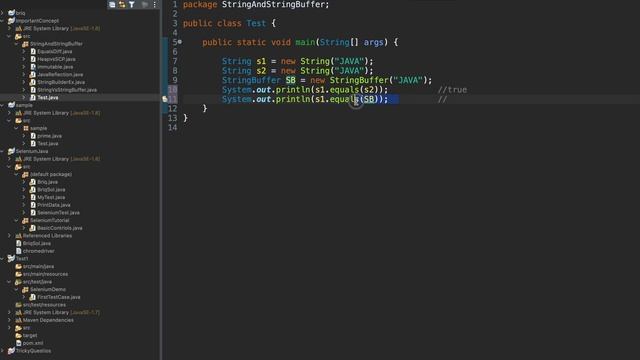equals method in Java String class explained by example #java #strings #concept смотреть онлайн