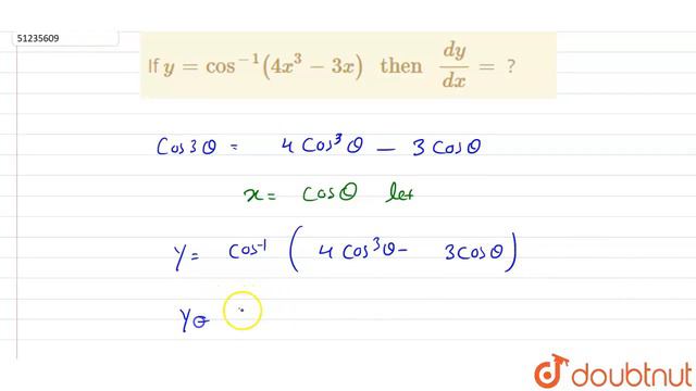 If `y = cos^(-1) (4x^(3) -3x) " then " (dy)/(dx)=` ? смотреть онлайн