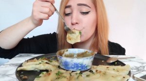 АСМР ВАРЕНИКИ с картошкой *ЗВУКИ ЕДЫ* ASMR Mukbang POTATO DUMPLINGS *EATING SOUNDS* OLYA GRACE