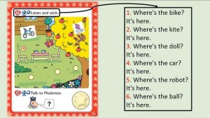 Kid's Box Starter - Unit 4 - My Toys - 9 - Listen and stick.