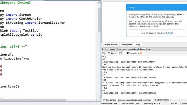 Twitter live sentiment Analysis Tutorial in Python - Tweepy and TextBlob