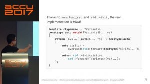 Implementing variant Visitation Using Lambdas - Vittorio Romeo [ACCU 2017]