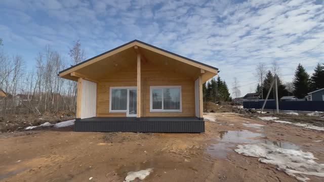 Деревянный дом из клееного бруса по проекту "Янтарь"