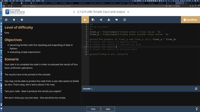 Cisco NetAcad Introduction to Python Course - Supplemental Lab Tutorial & Solution Set: Lab 2.1.6.9 смотреть онлайн