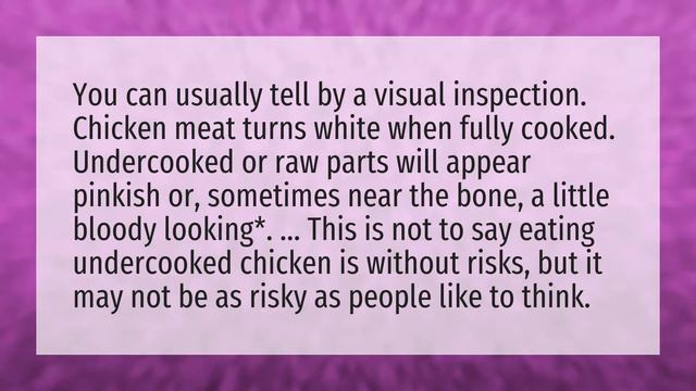 Can white chicken still be undercooked? смотреть онлайн