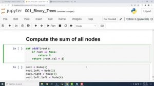 EP008 - Python Binary Tree - Sum of all elements in a binary tree