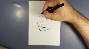 Как нарисовать простой силует лица.mp4