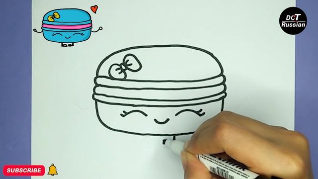КАК НАРИСОВАТЬ МИЛЫЙ МАКАРОН, ЛЕГКО РИСОВАНИЕ, ШАГ ЗА ШАГОМ/HOW TO DRAW A CUTE MACARON,EASY DRAWING