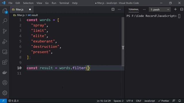 JavaScript filter() Array function | JS Buffer