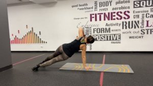 планка с разворотом + отведение плеча в сторону