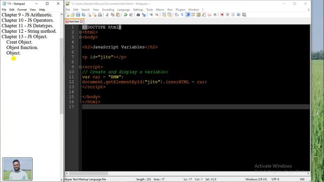 JavaScript full course | JavaScript Tutorial Chapter 13 - JavaScript Object